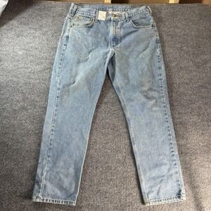 Carhartt Jeans Mens 36x30 Blue Light Wash Traditional Fit Tapered Denim Casual
